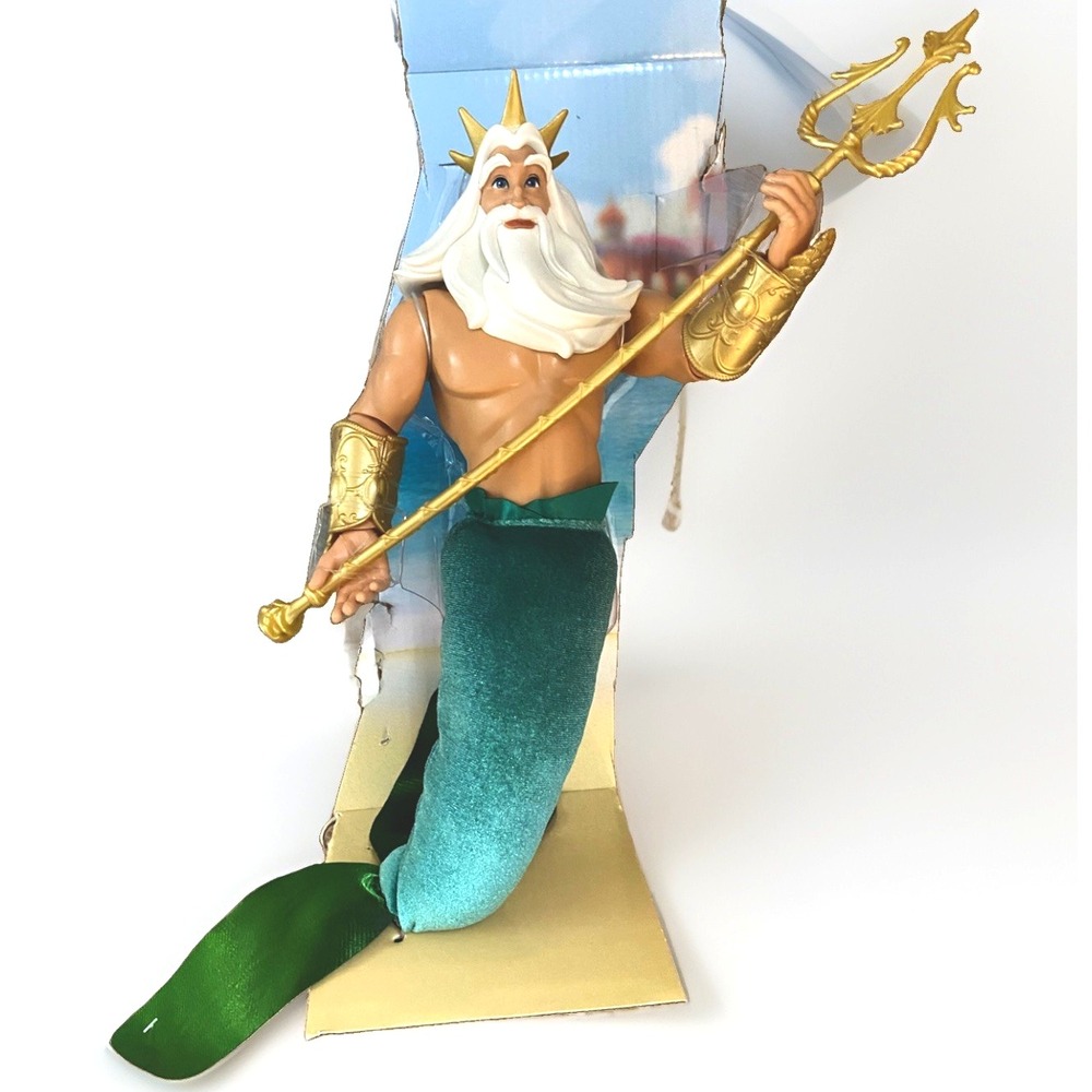 Little Mermaid King Triton Classic Doll 12" Disney Store Exclusive NEW Accessori
